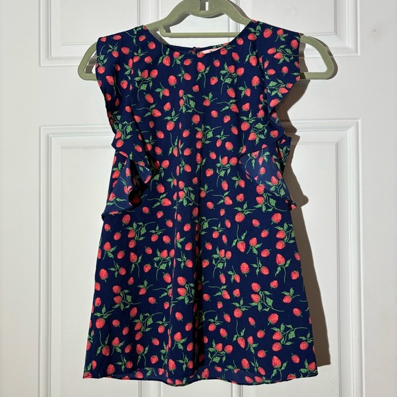 ❤️2/$15 or 3/$21❤️ NWT Juicy Couture Flutter Sleeve Strawberry Top, Size XS - Picture 1 of 8